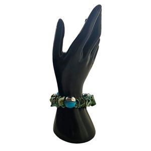 Vintage Turquoise Stretch Shell Bracelet